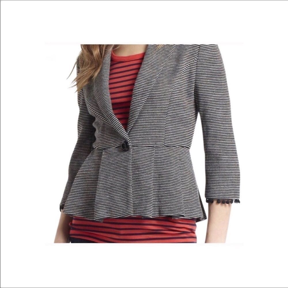 ‎Tabitha (Anthro) Chandelier Stripe Peplum Top M
